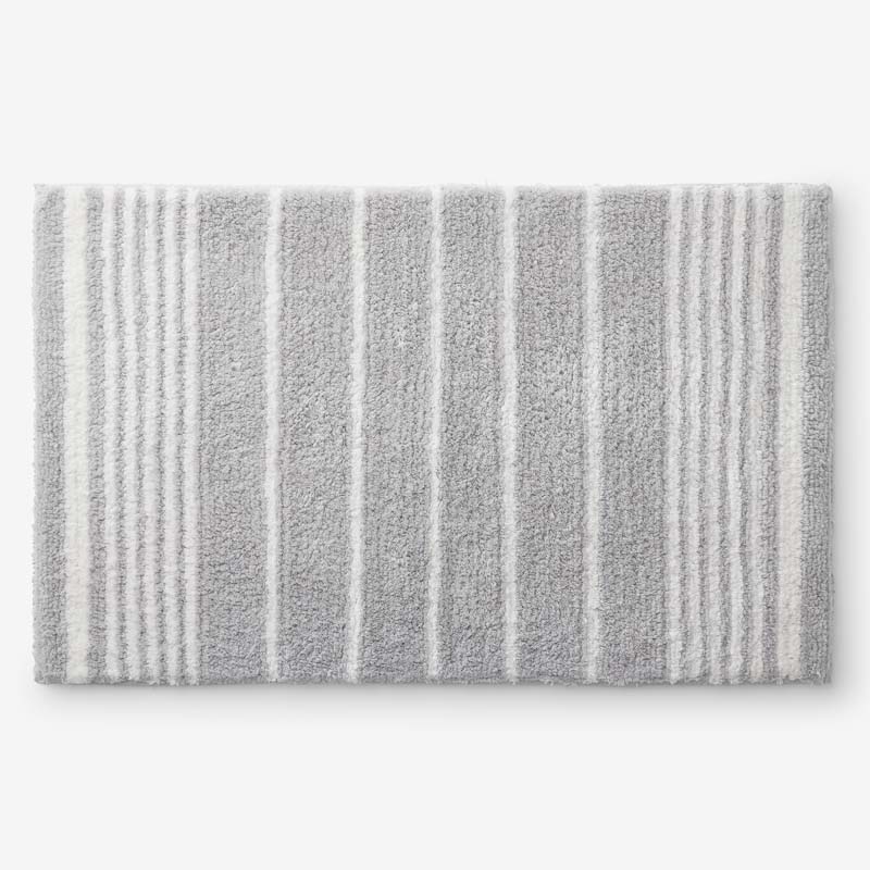 Plush Spa Stripe Bath Rug - Dark Gray, 24 in. x 40 in.