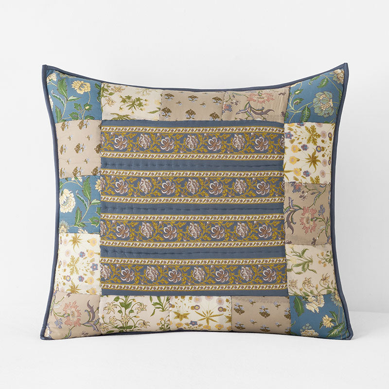 Dorothea Patchwork Quilted Sham - Blue Multi, Euro