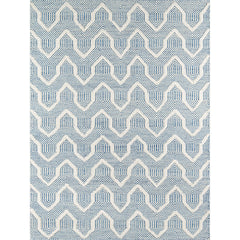 Arrow Stripe Handwoven Wool Rug - Blue, 4' x 6'
