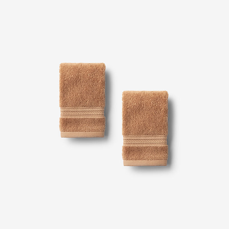 Cotton & TENCEL™ Lyocell Washcloths, Set of 2 - Caramel