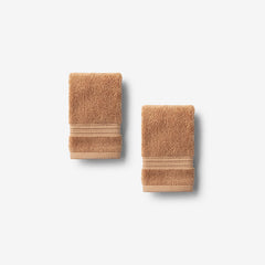 Cotton & TENCEL™ Lyocell Washcloths, Set of 2 - Caramel