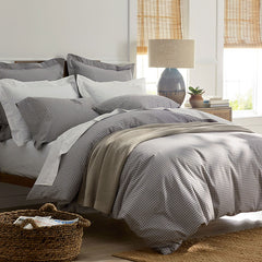 Classic Stripes and Plaids Cool Yarn-Dyed Cotton Percale Fitted Bed Sheet - Mini Check Multi, Full