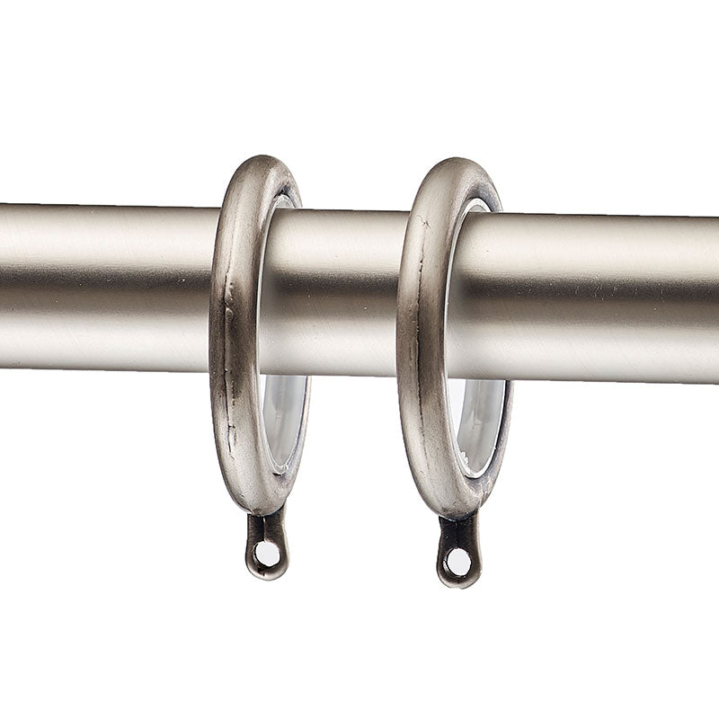 1.5" Drapery Rings, Set of 10 - Pewter, OS