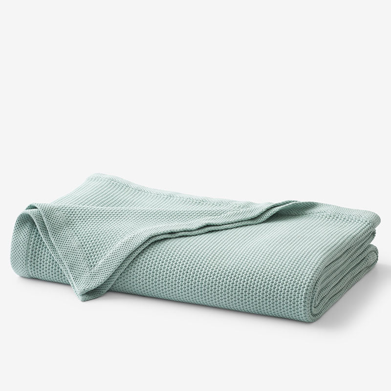 Garter Stitch Blanket - Cloud Blue, King/Cal. King