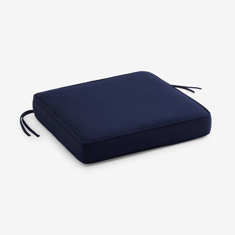 Rain Boxed Edge Replacement Chair Cushion - Navy, 18 in. x 18 in.