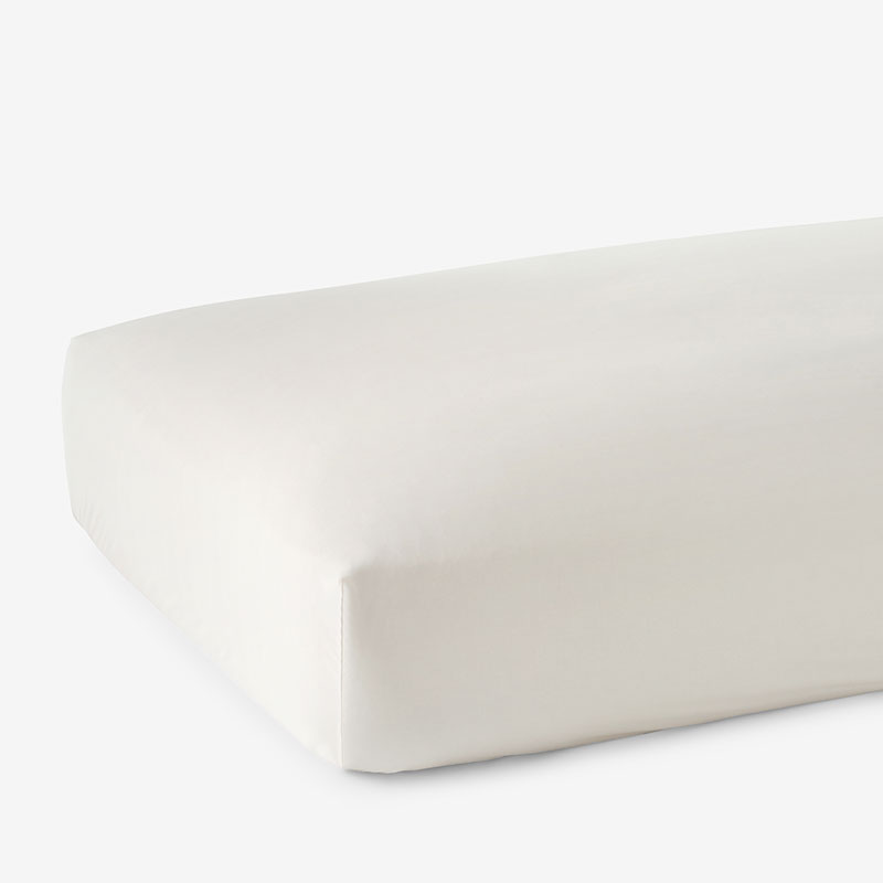 Classic Smooth Sateen Solid Fitted Bed Sheet - Ivory, Twin