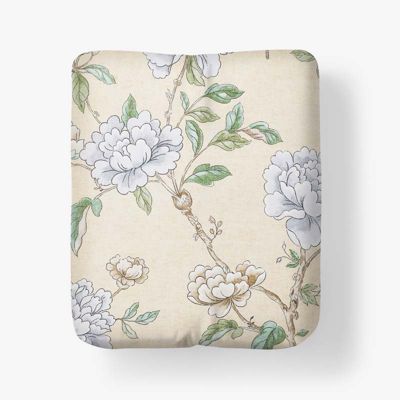 Peony Garden Premium Smooth Wrinkle-Free Sateen Fitted Bed Sheet - Beige Tan, Full