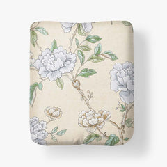 Peony Garden Premium Smooth Wrinkle-Free Sateen Fitted Bed Sheet - Beige Tan, Twin