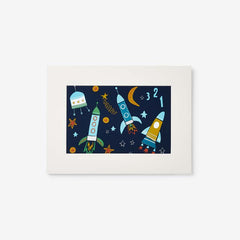 Planets & Rockets Wall Art - Navy