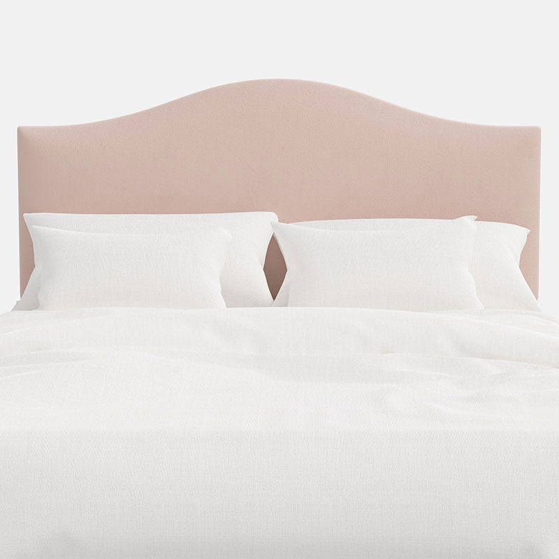 Saddle Velvet Headboard - Blush, King