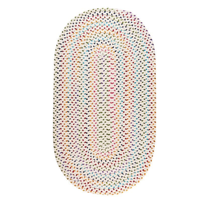 Dramatic Static Reversible Braided Rug - Multi, 5' x 8' Oval