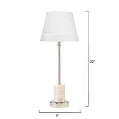 Marble Base Table Lamp - White