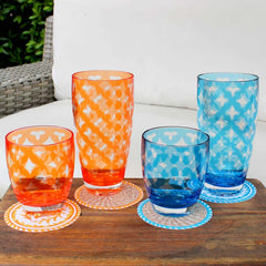 Palazzioi Tumblers, Set of 4 - Teal, Large