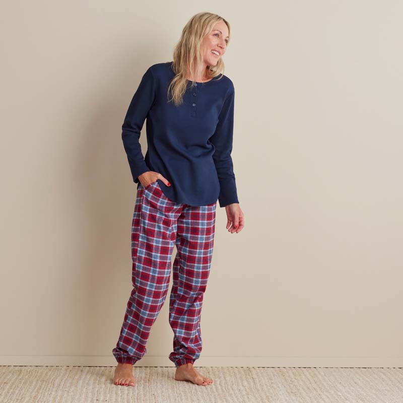 Family Flannel Women's Jogger Pants Pajama Set - Nantucket, XXXL