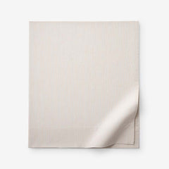 Classic Stripes and Plaids Cool Yarn-Dyed Cotton Percale Flat Bed Sheet - Stripe Tan, Queen