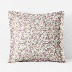 Joyful Floral Classic Smooth Sateen Sham - Beige, Euro