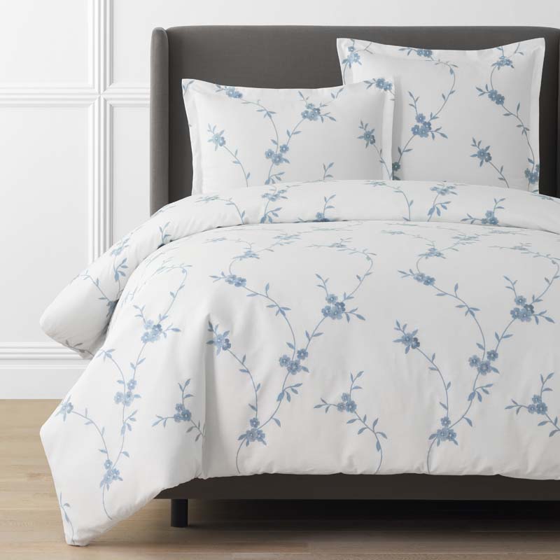 Brinda Floral Duvet Cover - White, King/Cal. King