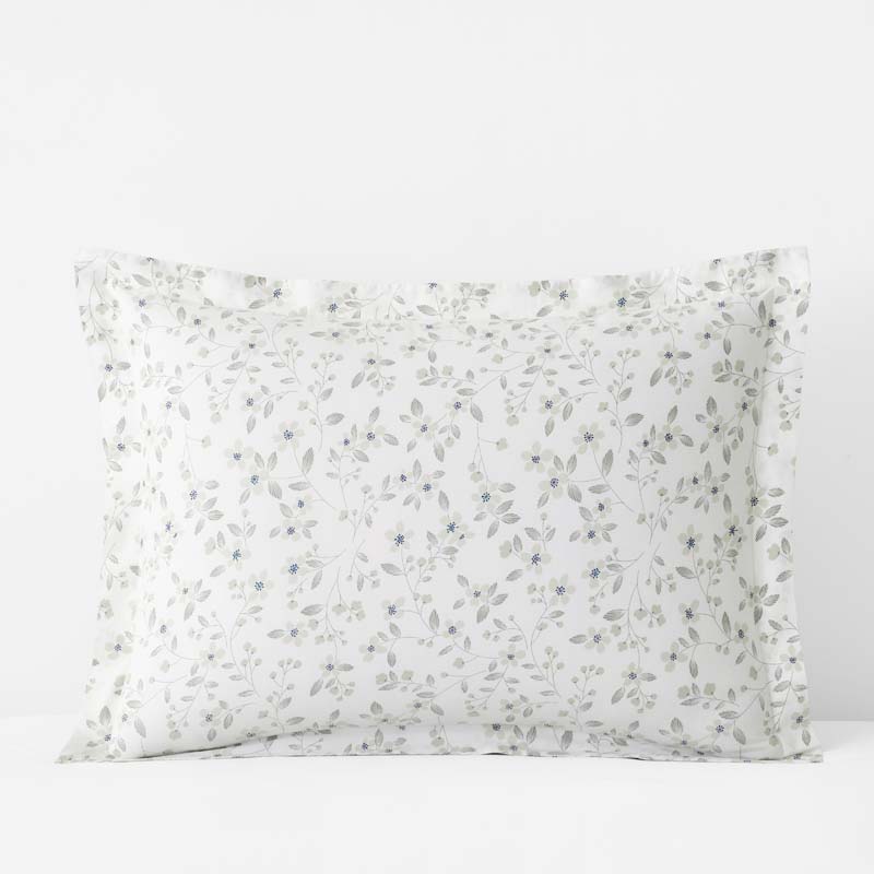Floral Bliss Garment Washed Cotton Percale Sham - Green, King
