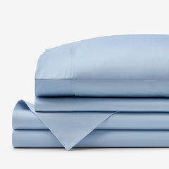 Classic Smooth Sateen Solid Bed Sheet Set - Light Blue, Twin