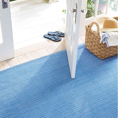 Herringbone Handwoven Reversible Indoor/Outdoor Rug - French Blue, 8' x 10'