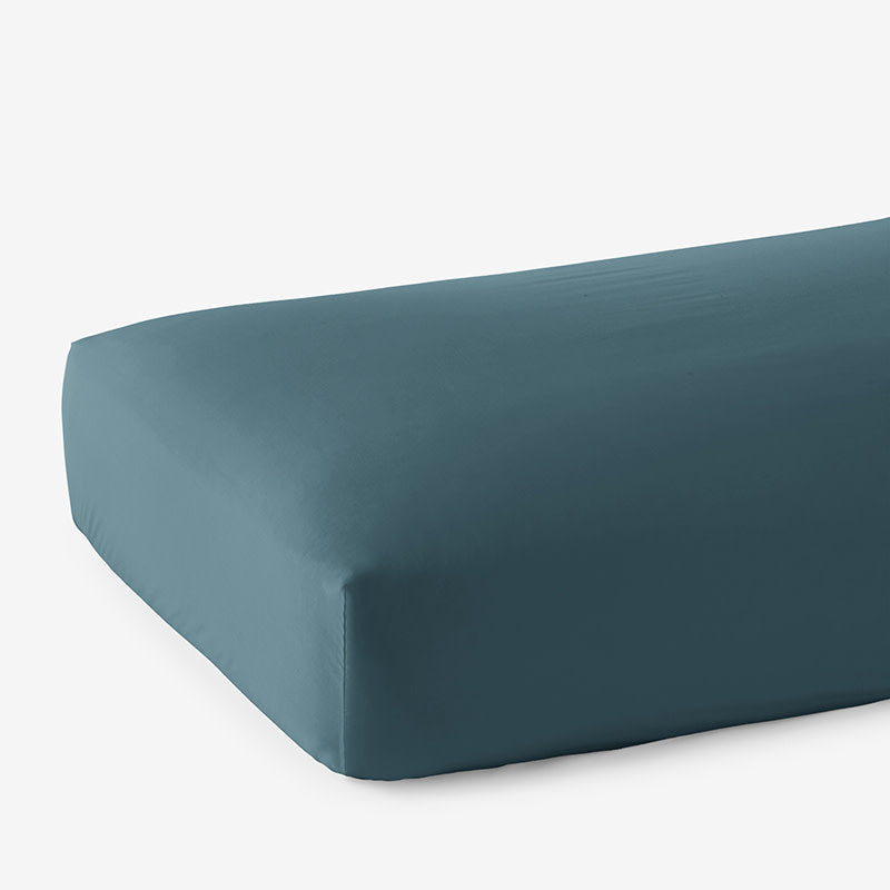 Premium Smooth Supima® Cotton Wrinkle-Free Sateen Fitted Bed Sheet - Ocean Blue, Deep Pocket Cal. King
