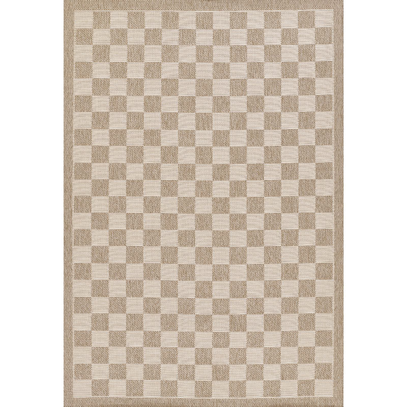 Checkered Outdoor Rug -  Gray, 5' x 8'
