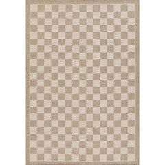 Checkered Outdoor Rug -  Gray, 8' x 10'