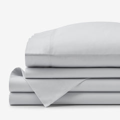 Classic Smooth Sateen Solid Bed Sheet Set - Light Gray, Queen