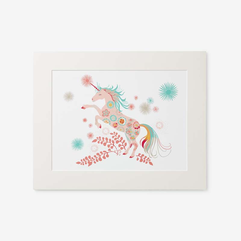 Fancy Unicorns Wall Art - Pink