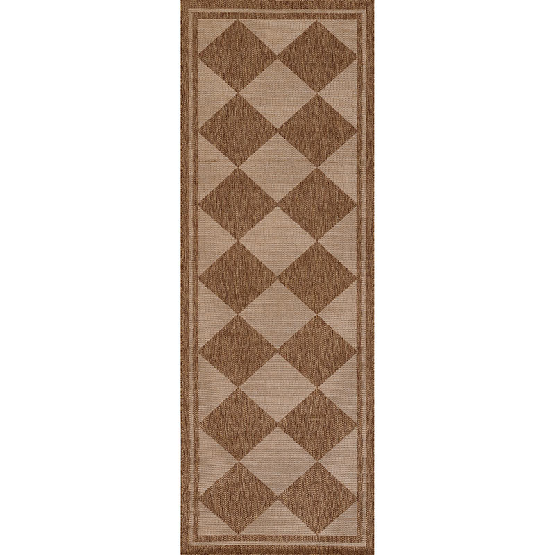 Diamond Checkered Outdoor Rug - Natural, 2' 7" x 7' 6" Runner