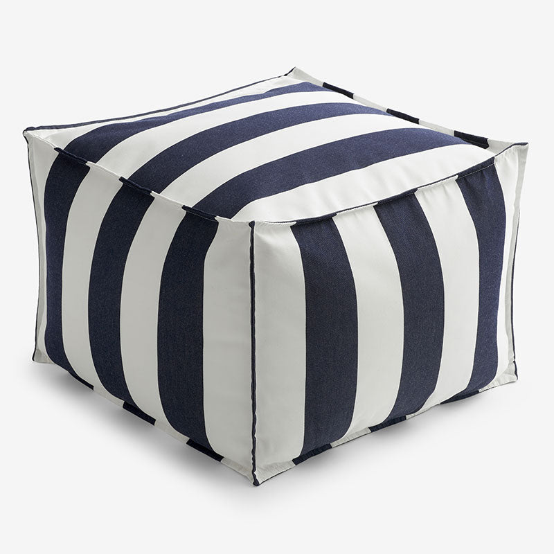 Indoor/Outdoor Pouf - Cabana Midnight, Medium