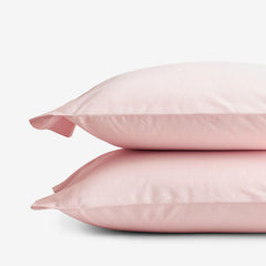 Classic Cool Organic Cotton Percale Solid Bed Sheet Set - Petal Pink, Queen