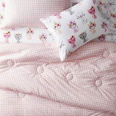 Gingham Classic Cool Organic Cotton Percale Duvet Cover Set - Petal Pink, Full/Queen