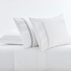Dorset Stripe Luxe Smooth Egyptian Cotton Sateen Pillowcase Set - White, Standard