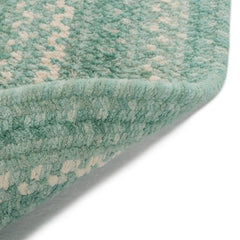 Bambini Braided Chenille Rug - Aqua, 4' x 6' Oval