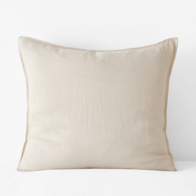 Premium Breathable Washed Linen Solid Sham - Parchment, Euro