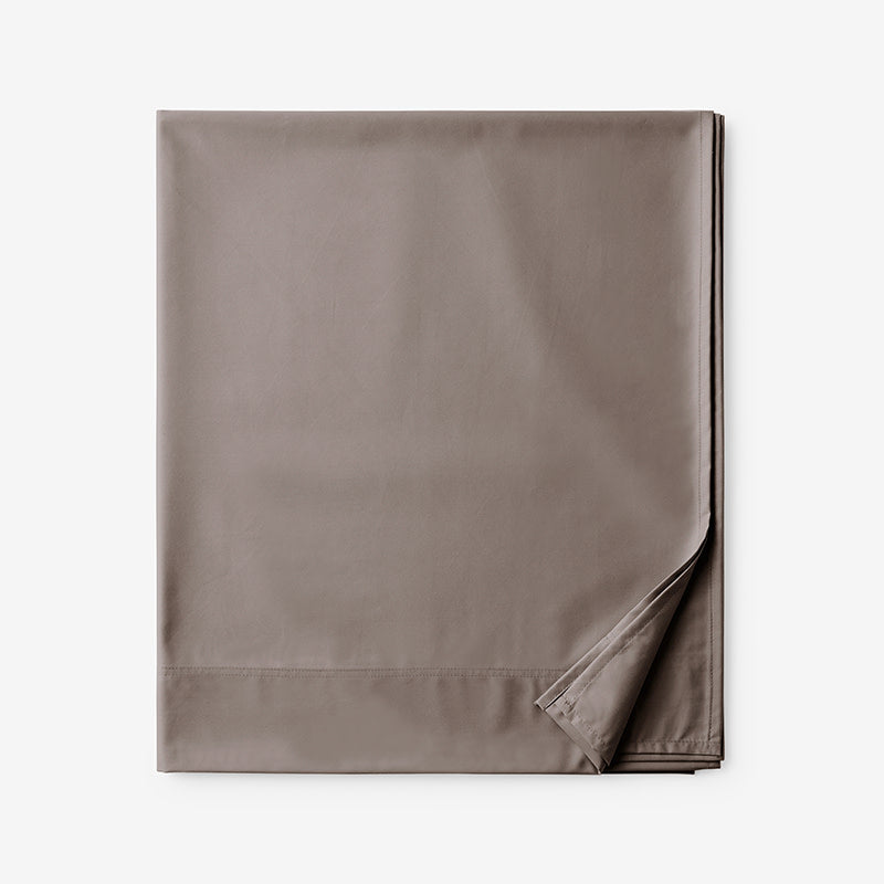 Classic Smooth Wrinkle-Free Sateen Flat Bed Sheet - Cinder, Full