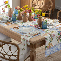 Garden Floral Cotton Table Runner - Natures Bouquet, 16 in. x 90 in.