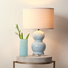 Handblown Glass Globe Table Lamp - Lightblue
