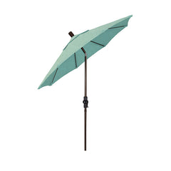 Round Outdoor Patio Umbrella, Fiberglass with Twist Tilt - Bronze Finish, Spectrum Mist, 7.5'