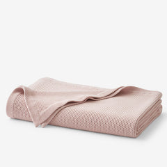 Garter Stitch Blanket - Pink Blush, King/Cal. King