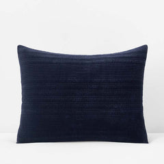 Line Stitch Velvet Quilted Sham - Navy, King