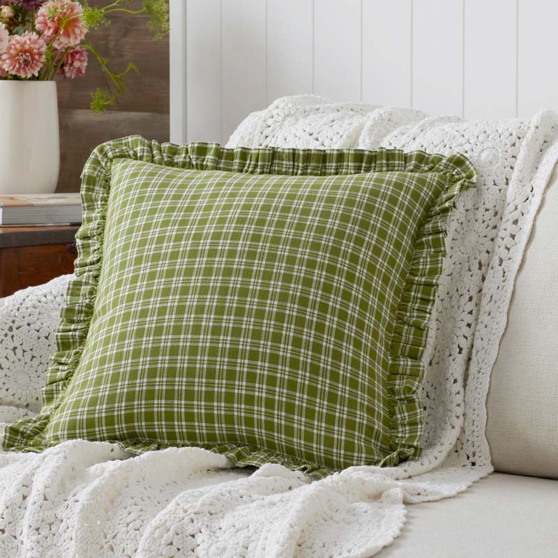 Classic Plaids Yarn-Dyed Cotton Decorative Square Pillow Cover - Henri Plaid