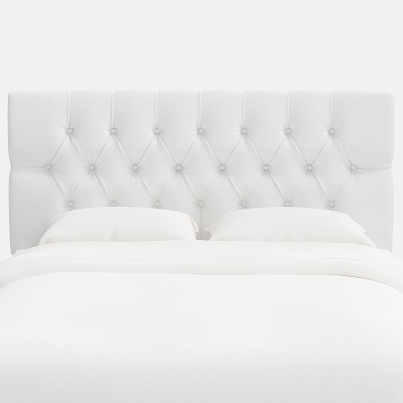 Park Tufted Velvet Headboard - White, Cal King