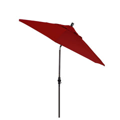 Round Outdoor Patio Umbrella, Fiberglass with Twist Tilt - Bronze Finish, Jockey Red, 9'
