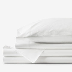 Classic Cool Organic Cotton Percale Solid Bed Sheet Set - White, Twin