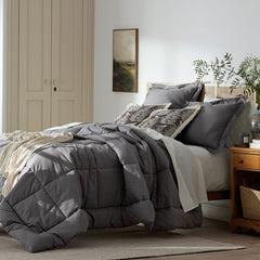 Classic Cool Cotton Percale Comforter - Graphite, Twin/Twin XL