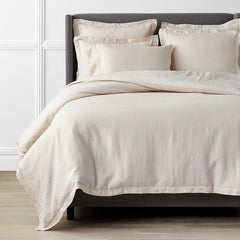 Premium Breathable Relaxed Linen Solid Duvet Cover - Parchment, Full/Queen