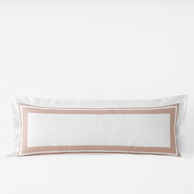 Double Border Premium Smooth Supima® Cotton Wrinkle-Free Sateen Sham - Rose, Lumbar