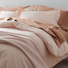 Classic Cool Cotton Percale Bed Duvet Cover - Peach Nectar, Twin XL